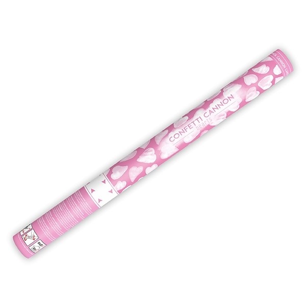 Konfety vystřelovací bílá srdce 80 cm
