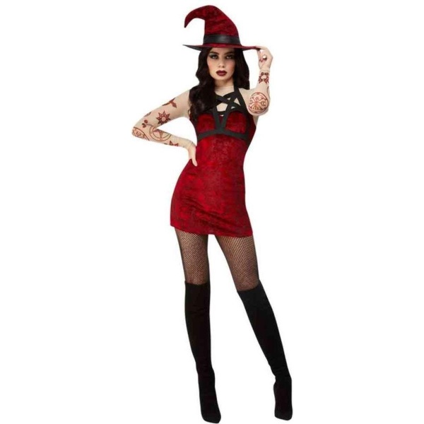 Halloween - Kostým damský satanská čarodějnice, červený