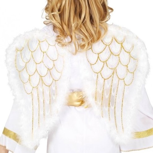 Levně Křídla andělská se zlatým třpytem 47x40cm