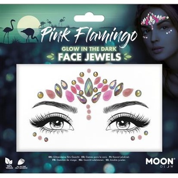 Samolepicí kamínky na obličej - Pink flamingo