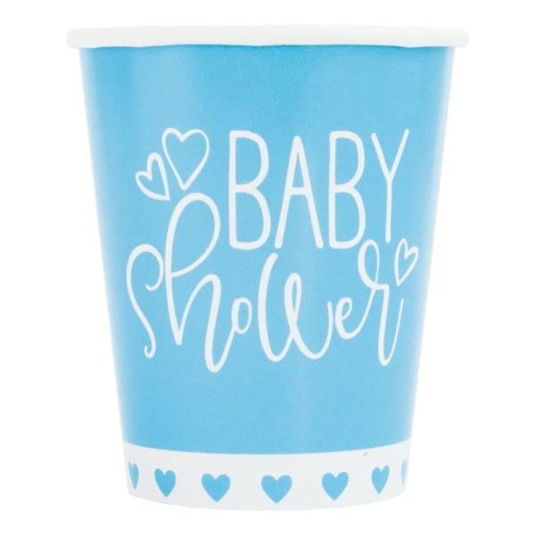 Levně Kelímky papírové Baby Shower modré 266 ml 8 ks