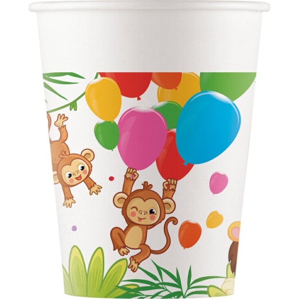 Levně Džungle balónky - Kelímky papírové 200 ml 8ks