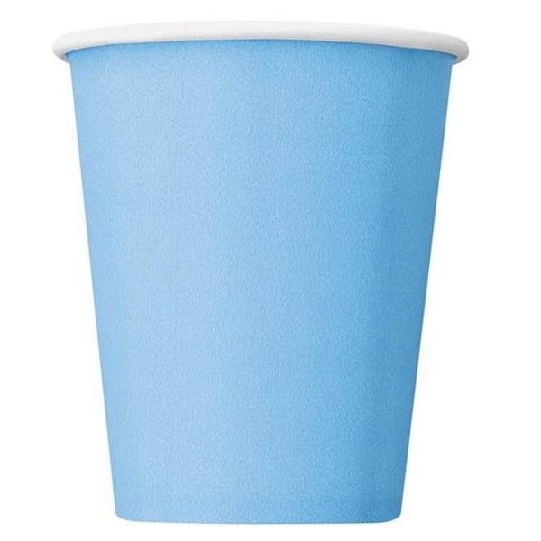 Kelímky papírové, světle modré 266 ml 8 ks