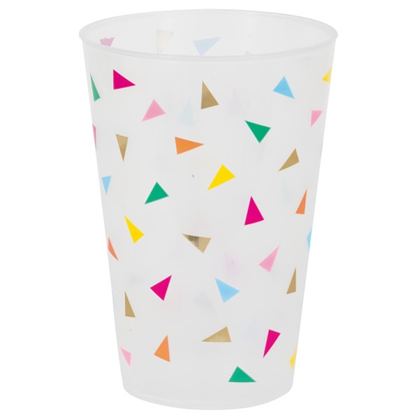 Kelímky plastové opakovaně použitelné Trojúhelníky multicolor 473 ml 6 ks