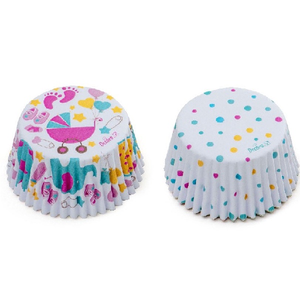 Košíčky na cupcakes Baby shower Girl 36 ks