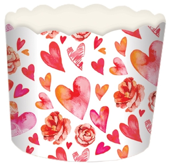 Košíčky na muffiny pevné Srdíčka 24 ks