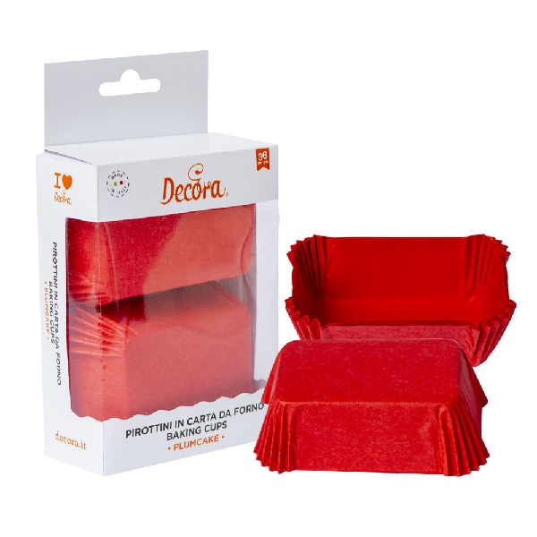 Košíčky na pečení obdélníkové červené 8 x 5 cm 36 ks