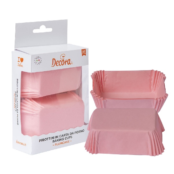 Košíčky na pečení obdélníkové růžové 8 x 5 cm 36 ks