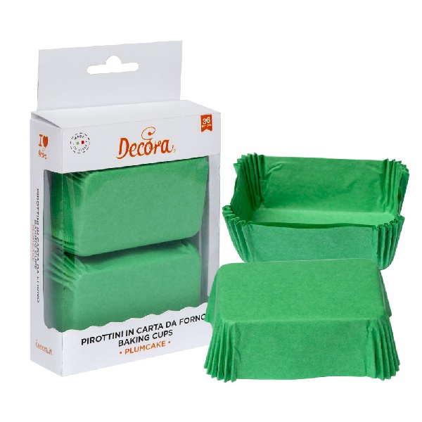 Košíčky na pečení obdélníkové zelené 8 x 5 cm 36 ks