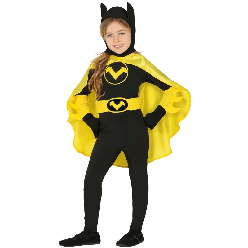 Kostým dětský Superhrdinka černo-žlutá vel. 5 - 6 let