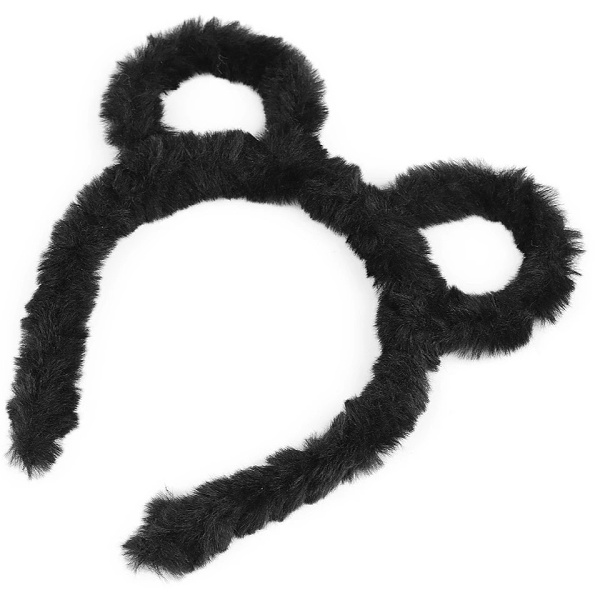 Levně Kožešinová čelenka do vlasů černá 1 ks