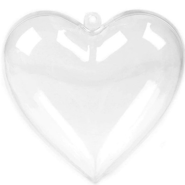 Levně Krabička plastová srdce dvoudílné transparentní 8 x 8 cm