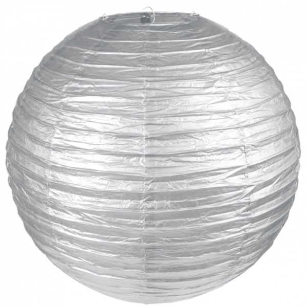 LAMPION kulatý 50cm stříbrný