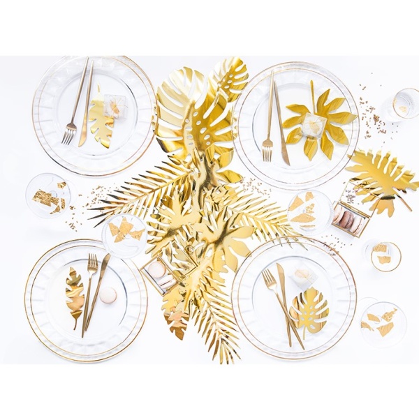Levně Listy dekorační tropické zlaté 21ks