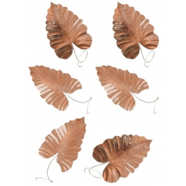 LISTY metalické Rose Gold 4,3x6,5cm 6ks