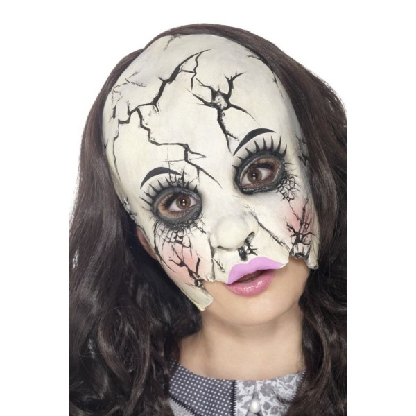 Halloween maska latexová Rozbitá panenka