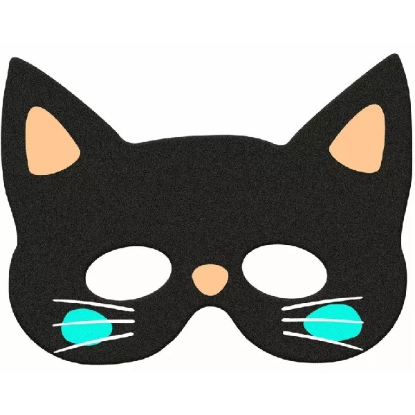 Maska Happy Halloween Černá kočka