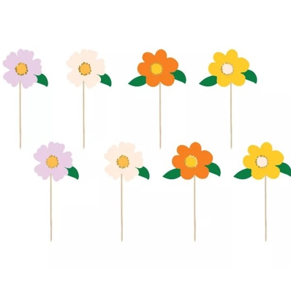 Levně Flowers party - Napichovátka Květiny 13 cm 8 ks