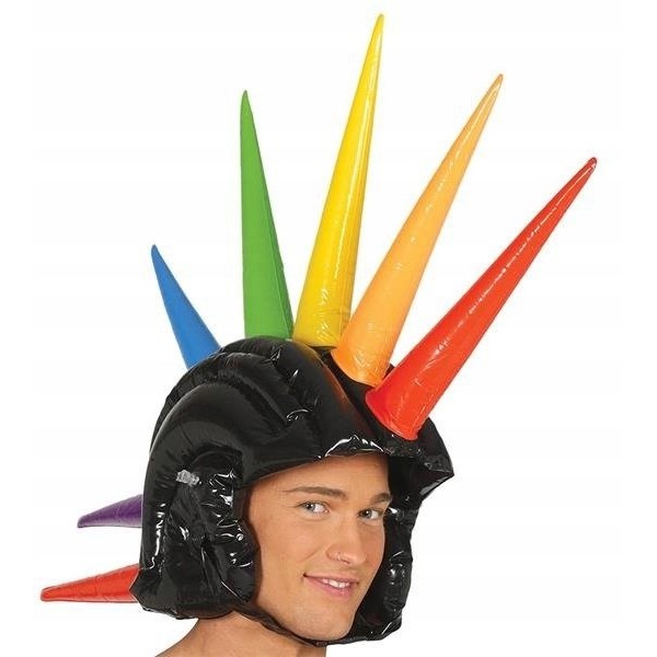 Nafukovací helma s čírem multicolor