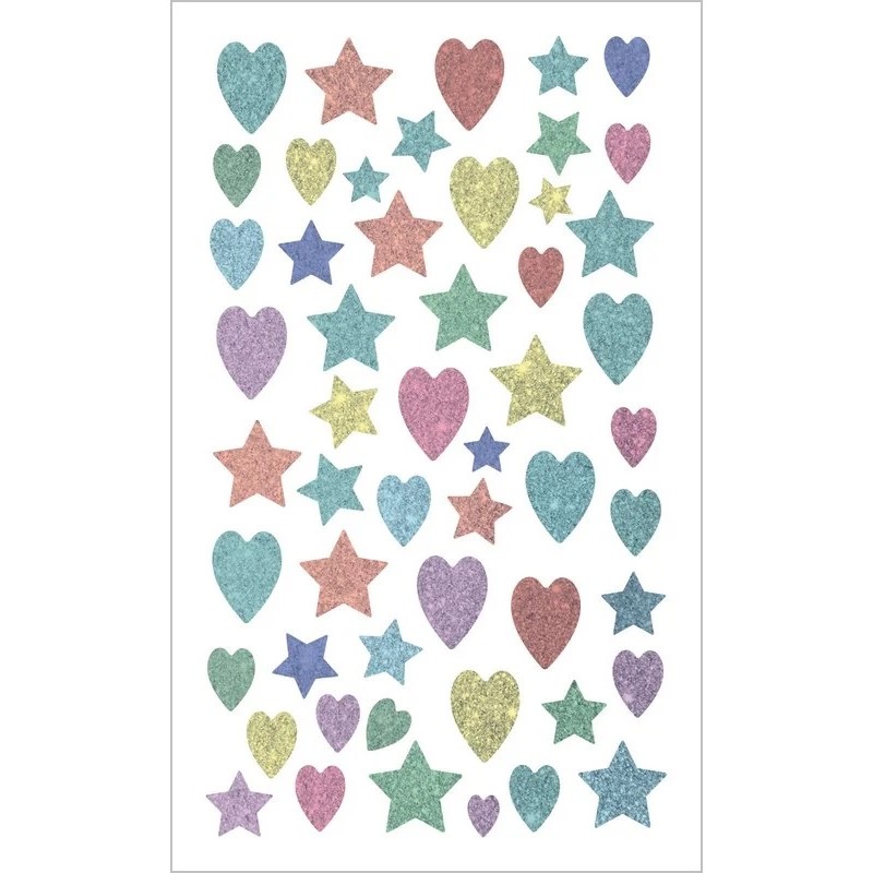 Nlepky Mini barevn srdka a hvzdy 7,5 x 12,3cm