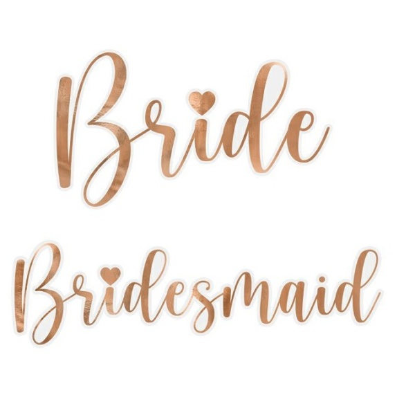 Nálepky na sklo ''Bride & Bridesmaid'', růžové zlato