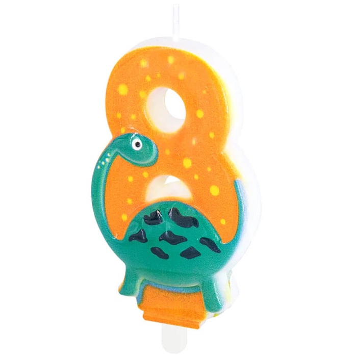 Narozeninová svíčka Dinosaur č. 8