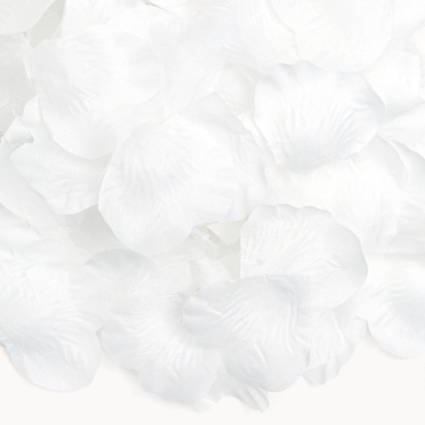 Levně OKVĚTNÍ LÍSTKY RŮŽÍ textilní bílé 500ks