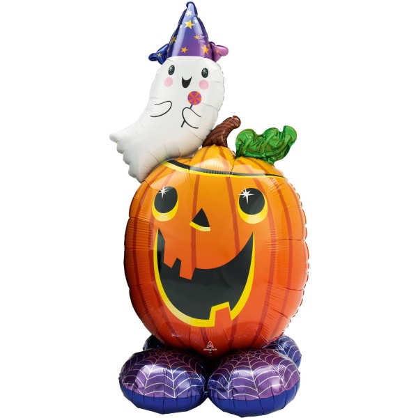 Levně Balónek Halloween fóliový Obří balónek dýně a duch 140 cm