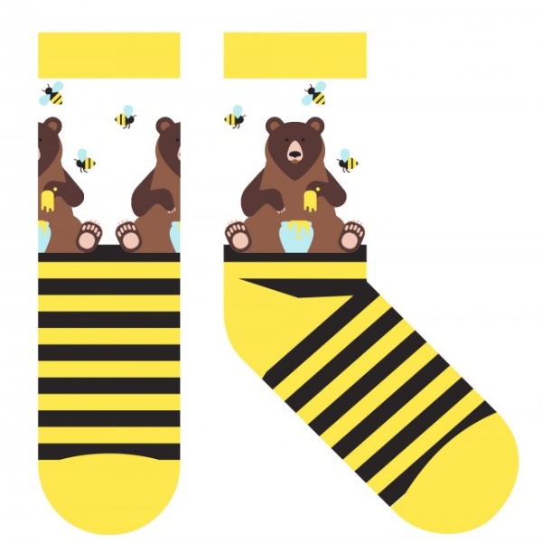 Ponožky dárkové - Medvěd - univerzální velikost
