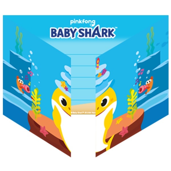Pozvánkya obálky Baby Shark 8ks