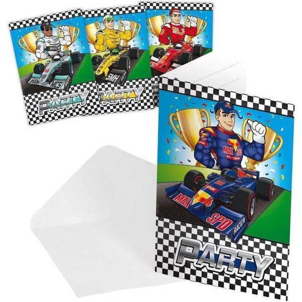 POZVÁNKY s obálkami Formule1 8ks