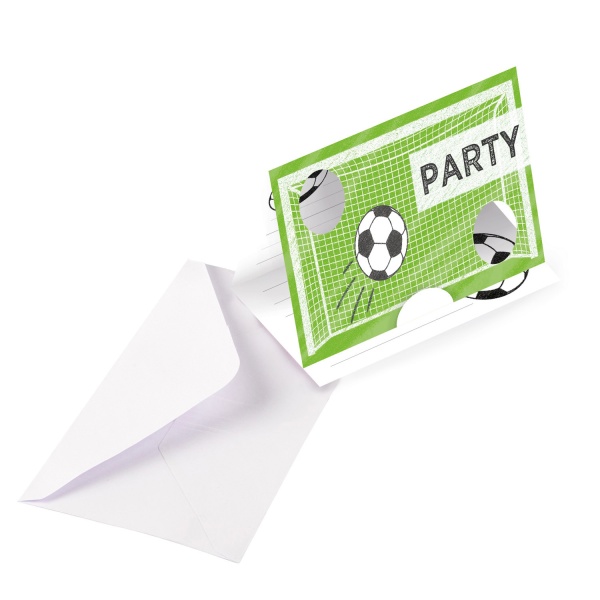 POZVÁNKY s obálkami Fotbalová party 8ks