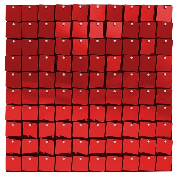 Levně Panel dekorační, červený 30 x 30 cm 100 čtverců