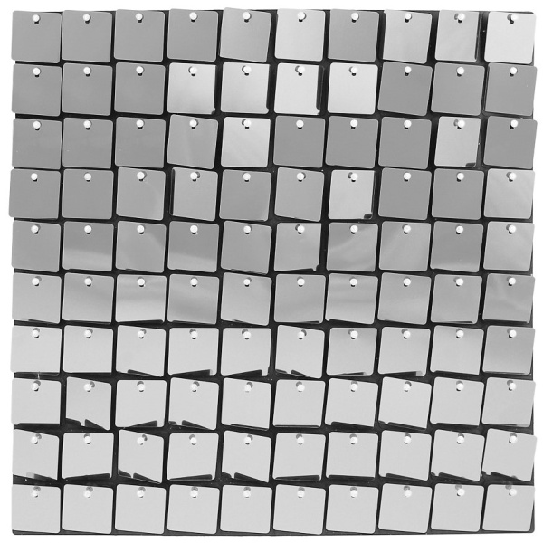 Panel dekorační, stříbrný 30 x 30 cm 100 čtverců