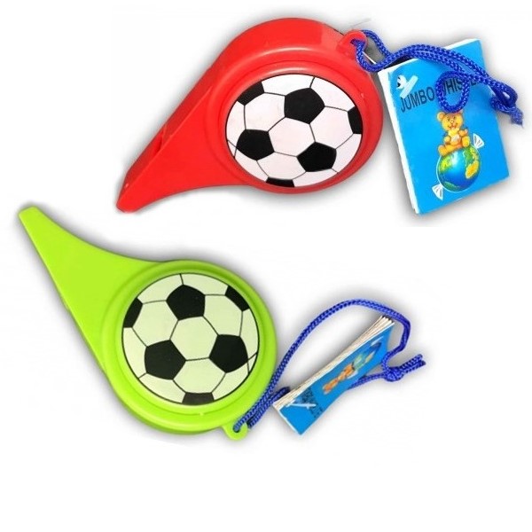 Píšťalka na šňůrce s cukrovinkou Fotbal 1 ks