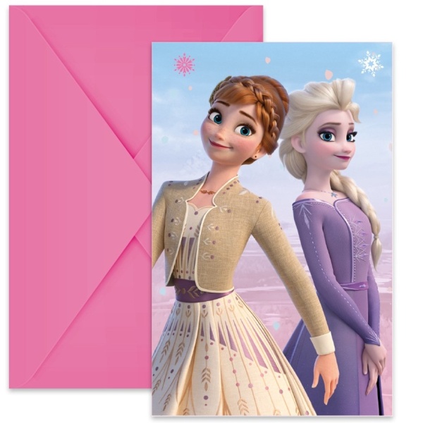 Frozen 2 - Pozvánky s obálkami , 6 ks