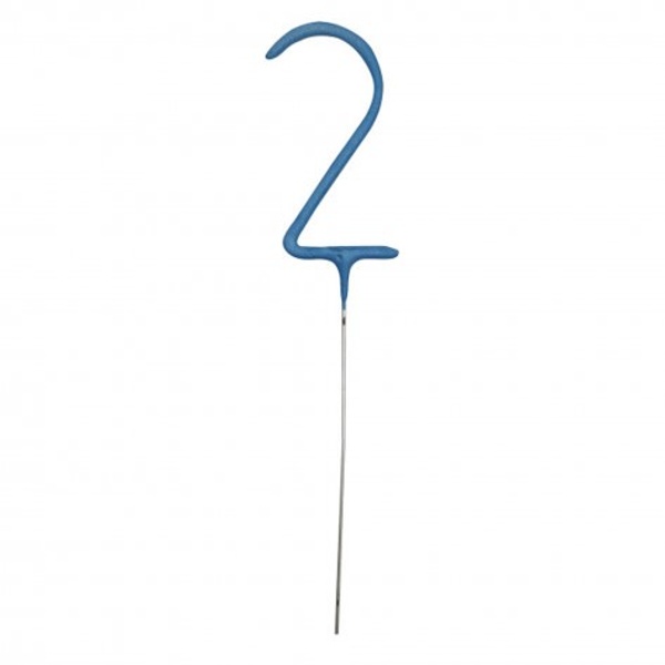 Levně Prskavka glitrová číslice 2 modrá 17,8 cm