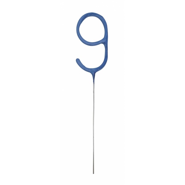 Prskavka glitrová číslice 9 modrá 17,8 cm
