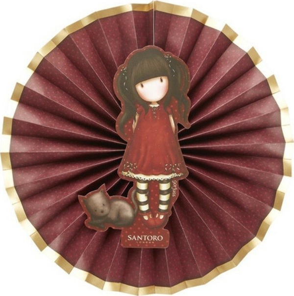 Santoro Ruby  - Rozety dekorační 3 ks 30 cm 35 cm 20 cm
