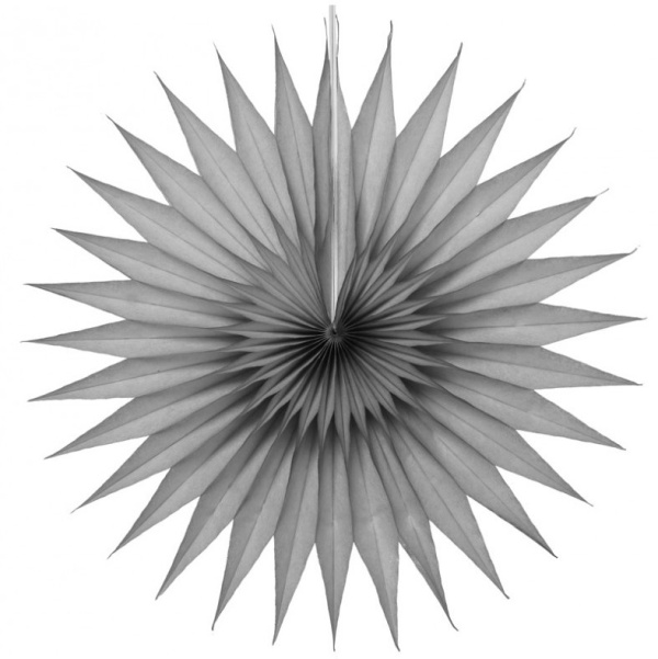 Rozety závěsná dekorace - šedé 32 cm 2 ks