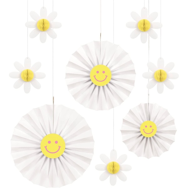 Rozety závěsná Groovy Birthday Sedmikráska 8 ks