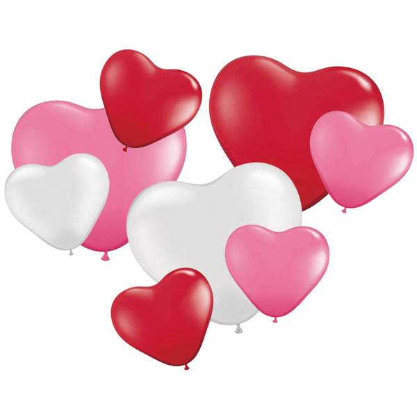 Sada latexových balónků ve tvaru Srdce 8 ks