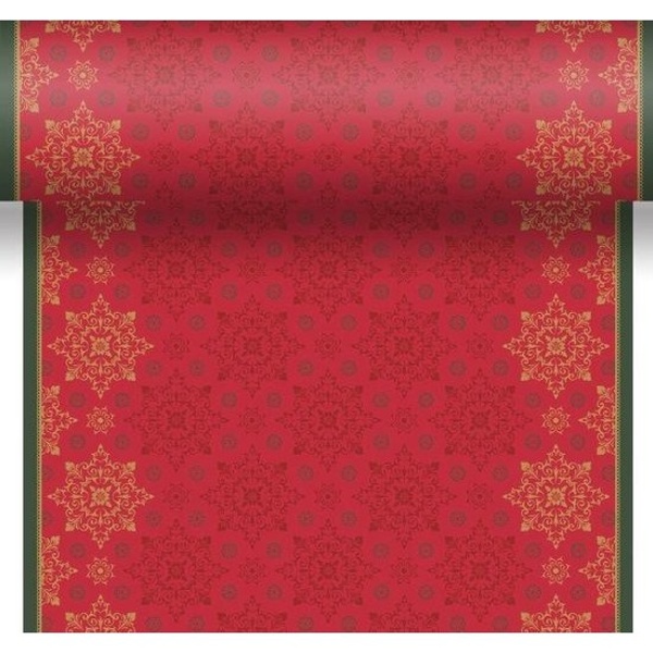 Vánoční šerpa Dunicel červená s ornamentem vel. 51 x 420 x 51, 1 ks, perforace každých 40 cm