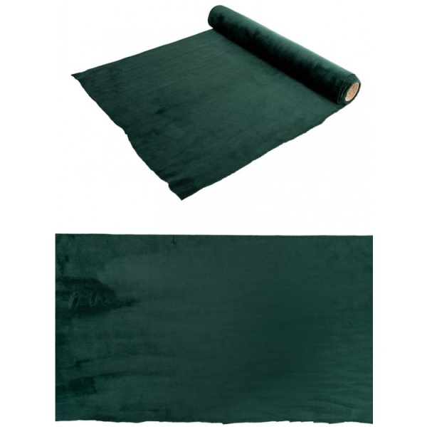 Levně Šerpa stolová Velur tmavě zelený 28 cm x 3 m