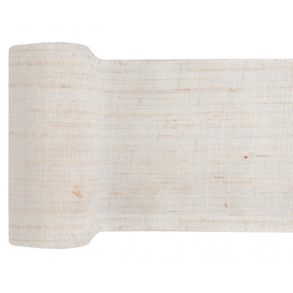 Levně Šerpa na stůl textilní bílá se smet. proužkem 13 cm x 5 m