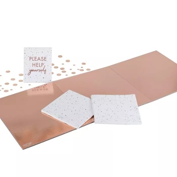 SET pro dekoraci stolu a občerstvení Rose Gold