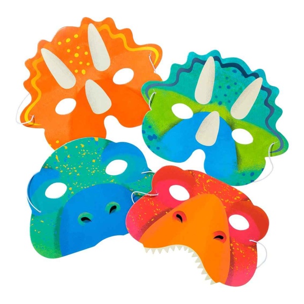 Dino party - Masky papírové 8 ks