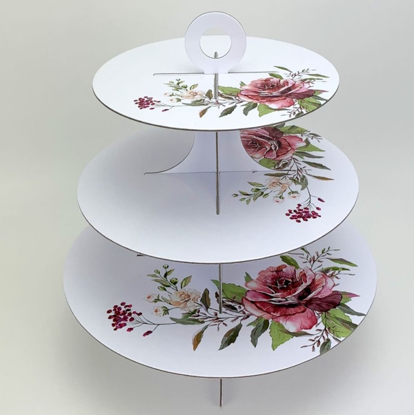 Stojan na sladkosti bílý Nature Flowers