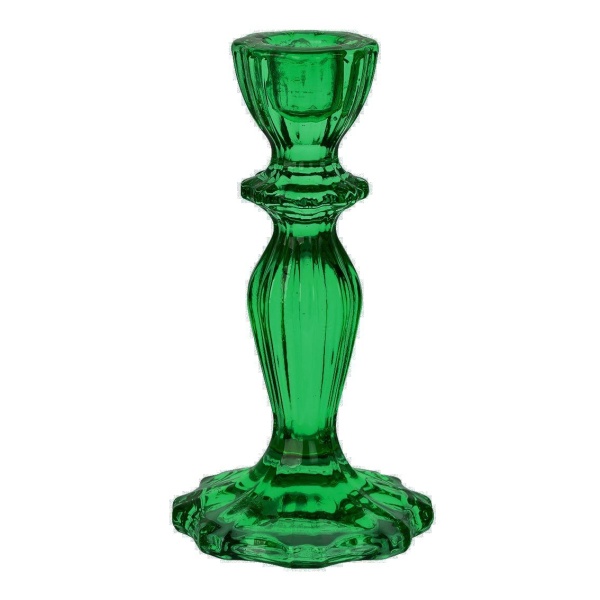 Svícen skleněný luxusní 16 cm zelený