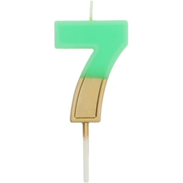 Levně SVÍČKA číslice 7 zelená